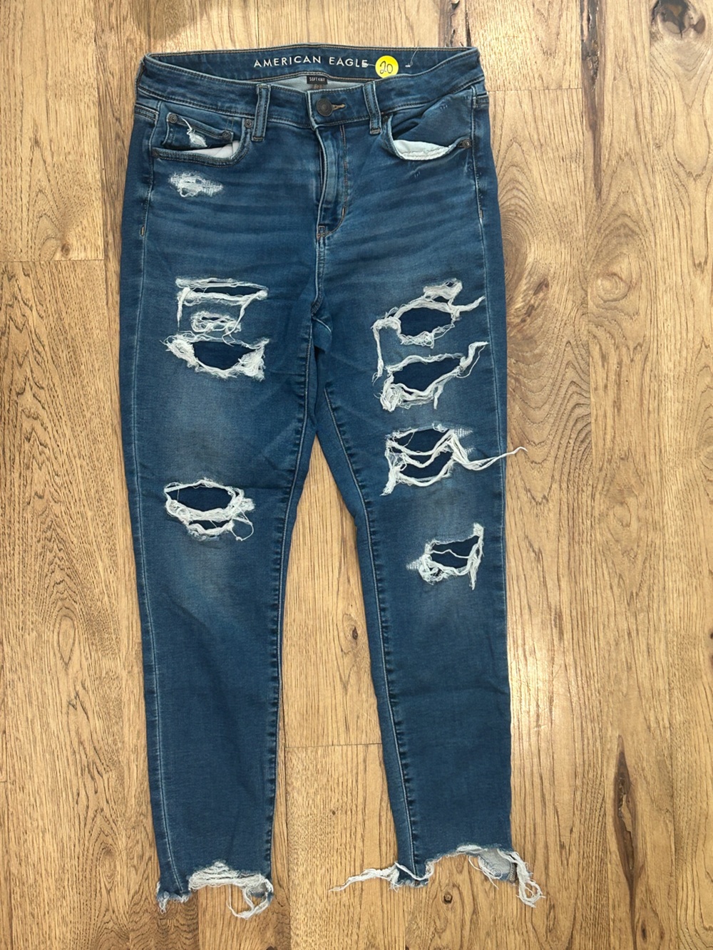 American Eagle Outfitters Ripped Skinny Jeans - Dark Blue